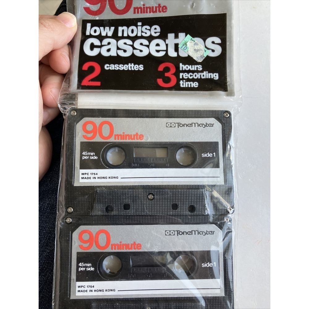 New Tone Master 90min Cassette Tapes Low Noise 2 Sealed‎ Cassettes No Case